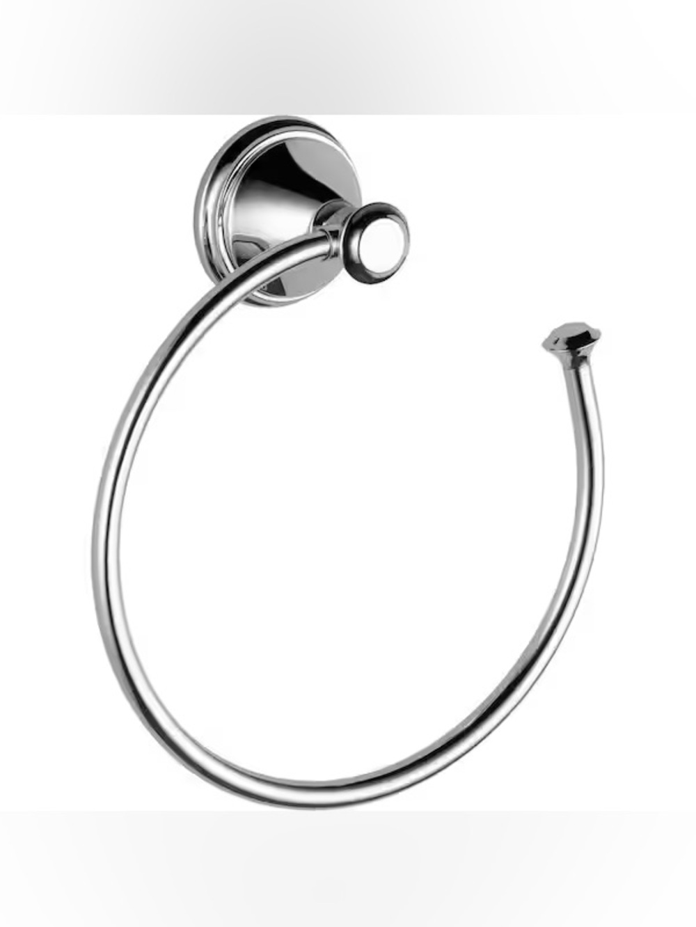 NIB Delta Cassidy Wall Mount Round Open Towel Ring Bath Hardware Polished Chrome